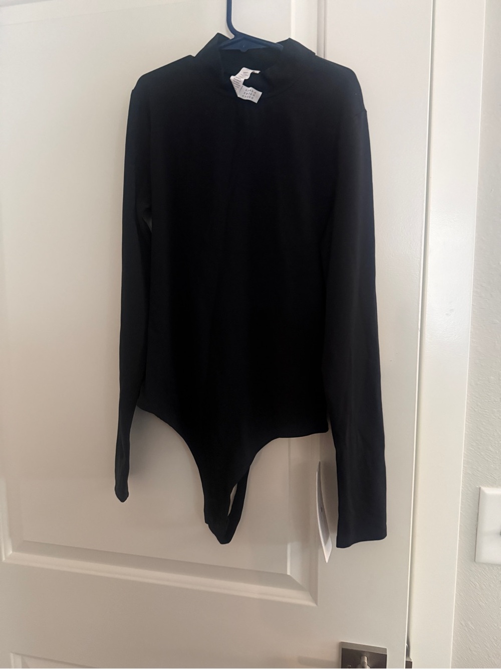 CRZ YOGA Black Long-Sleeve Mock Neck Bodysuit